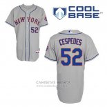 Camiseta Beisbol Hombre New York Mets Yoenis Cespedes 52 Gris Cool Base