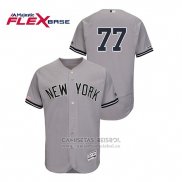 Camiseta Beisbol Hombre New York Yankees Clint Frazier 150th Aniversario Patch Flex Base Gris
