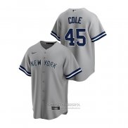 Camiseta Beisbol Hombre New York Yankees Gerrit Cole Replica Road Gris