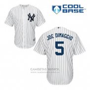 Camiseta Beisbol Hombre New York Yankees Joe Dimaggio 5 Blanco Primera Cool Base