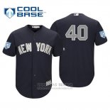 Camiseta Beisbol Hombre New York Yankees Luis Severino Cool Base Alterno Entrenamiento de Primavera 2019 Azul