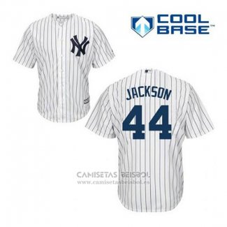 Camiseta Beisbol Hombre New York Yankees Reggie Jackson 44 Blanco Primera Cool Base