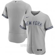 Camiseta Beisbol Hombre New York Yankees Road Autentico Gris