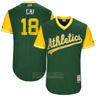 Camiseta Beisbol Hombre Oakland Athletics 2017 Little League World Series Chad Pinder Verde