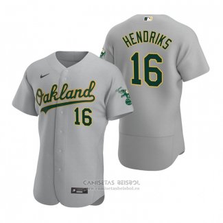 Camiseta Beisbol Hombre Oakland Athletics Liam Hendriks Autentico Road Gris