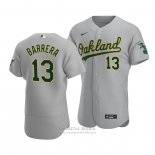 Camiseta Beisbol Hombre Oakland Athletics Luis Barrera Autentico Road Gris