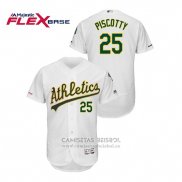 Camiseta Beisbol Hombre Oakland Athletics Stephen Piscotty 150th Aniversario Patch Autentico Flex Base Blanco