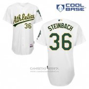 Camiseta Beisbol Hombre Oakland Athletics Terry Steinbach 36 Blanco Primera Cool Base