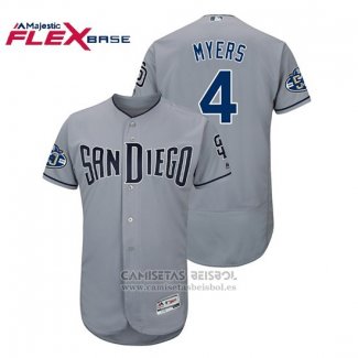 Camiseta Beisbol Hombre Padres Wil Myers 50th Aniversario Road Flex Base Gris