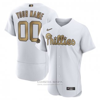 Camiseta Beisbol Hombre Philadelphia Phillies Personalizada 2022 All Star Autentico Blanco