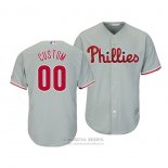 Camiseta Beisbol Hombre Philadelphia Phillies Personalizada Cool Base Segunda Gris