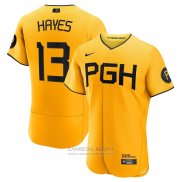 Camiseta Beisbol Hombre Pittsburgh Pirates Ke'bryan Hayes 2023 City Connect Autentico Oro