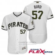 Camiseta Beisbol Hombre Pittsburgh Pirates Nick Burdi Blanco 2018 Primera Alterno Flex Base