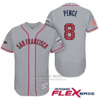 Camiseta Beisbol Hombre San Francisco Giants 2017 Estrellas y Rayas Hunter Pence Gris Flex Base