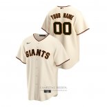 Camiseta Beisbol Hombre San Francisco Giants Personalizada Replica Primera Crema
