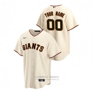 Camiseta Beisbol Hombre San Francisco Giants Personalizada Replica Primera Crema