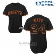 Camiseta Beisbol Hombre San Francisco Giants Willie Mays 24 Negro Fashion Cool Base