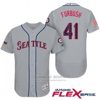 Camiseta Beisbol Hombre Seattle Mariners 2017 Estrellas y Rayas Charlie Furbush Gris Flex Base