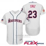 Camiseta Beisbol Hombre Seattle Mariners 2017 Estrellas y Rayas Nelson Cruz Blanco Flex Base