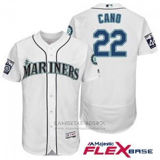 Camiseta Beisbol Hombre Seattle Mariners 22 Robinson Cano Blanco 2017 Flex Base