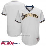 Camiseta Beisbol Hombre Seattle Mariners Blanco 1977 Turn Back The Cloc Flex Base