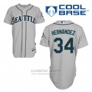 Camiseta Beisbol Hombre Seattle Mariners Felix Hernandez 34 Gris Cool Base