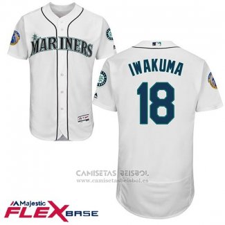 Camiseta Beisbol Hombre Seattle Mariners Hisashi Iwakuma Blanco Ken Griffey Retirojo Flex Base