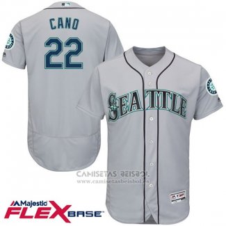 Camiseta Beisbol Hombre Seattle Mariners Robinson Cano 22 Gris Flex Base Autentico Collection Jugador