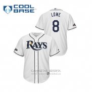 Camiseta Beisbol Hombre Tampa Bay Rays Brandon Lowe 2019 Postemporada Cool Base Blanco