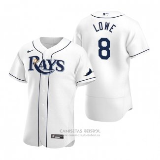 Camiseta Beisbol Hombre Tampa Bay Rays Brandon Lowe Autentico Primera Blanco