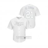 Camiseta Beisbol Hombre Tampa Bay Rays Jesus Aguilar 2019 Players Weekend Replica Blanco