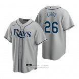 Camiseta Beisbol Hombre Tampa Bay Rays Ji Man Choi Replica Road Gris