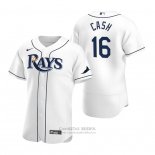 Camiseta Beisbol Hombre Tampa Bay Rays Kevin Cash Autentico Primera Blanco