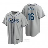 Camiseta Beisbol Hombre Tampa Bay Rays Kevin Cash Replica Road Gris