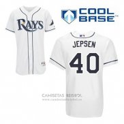 Camiseta Beisbol Hombre Tampa Bay Rays Kevin Jepsen 40 Blanco Primera Cool Base