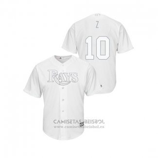 Camiseta Beisbol Hombre Tampa Bay Rays Mike Zunino 2019 Players Weekend Replica Blanco