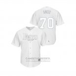 Camiseta Beisbol Hombre Tampa Bay Rays Nick Anderson 2019 Players Weekend Replica Blanco