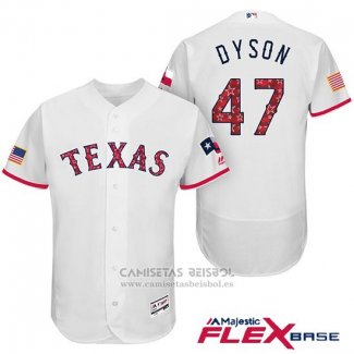 Camiseta Beisbol Hombre Texas Rangers 2017 Estrellas y Rayas Sam Dyson Blanco Flex Base