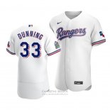 Camiseta Beisbol Hombre Texas Rangers Dane Dunning Autentico Primera Blanco