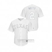 Camiseta Beisbol Hombre Texas Rangers Jeff Mathis 2019 Players Weekend Replica Blanco