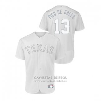 Camiseta Beisbol Hombre Texas Rangers Joey Gallo 2019 Players Weekend Autentico Blanco