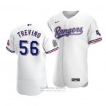 Camiseta Beisbol Hombre Texas Rangers Jose Trevino Autentico Primera Blanco