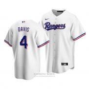 Camiseta Beisbol Hombre Texas Rangers Khris Davis Replica Primera Blanco