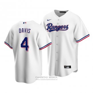 Camiseta Beisbol Hombre Texas Rangers Khris Davis Replica Primera Blanco