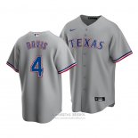 Camiseta Beisbol Hombre Texas Rangers Khris Davis Replica Road Gris