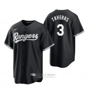 Camiseta Beisbol Hombre Texas Rangers Leody Taveras Replica 2021 Negro