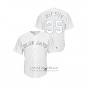 Camiseta Beisbol Hombre Toronto Blue Jays Brock Stewart 2019 Players Weekend Replica Blanco