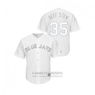 Camiseta Beisbol Hombre Toronto Blue Jays Brock Stewart 2019 Players Weekend Replica Blanco
