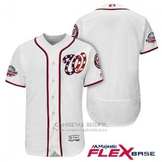 Camiseta Beisbol Hombre Washington Nationals Blanco 2018 All Star Primera Alterno Flex Base