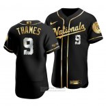 Camiseta Beisbol Hombre Washington Nationals Eric Thames Golden Edition Autentico Negro Oro